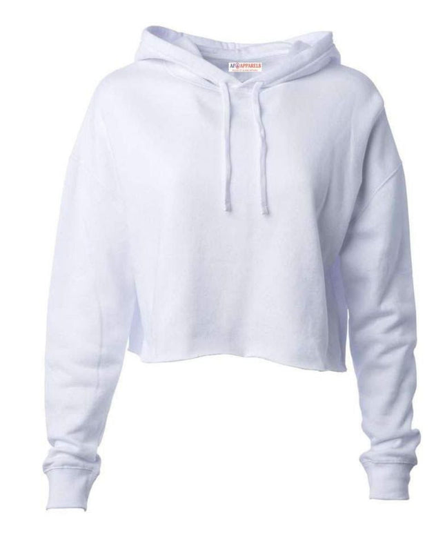 1122 - Crop Hoodie - White Color - AF APPARELS(USA)