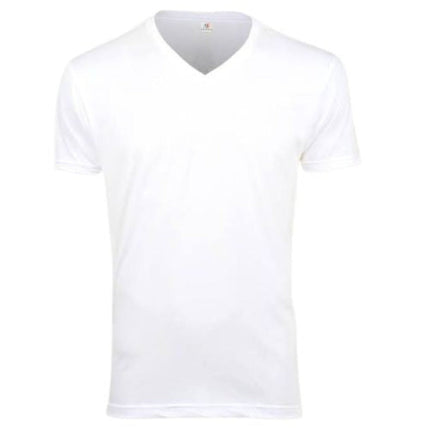 1003-ADULTS-V-NECK-TEE -WHITE - AF APPARELS(USA)