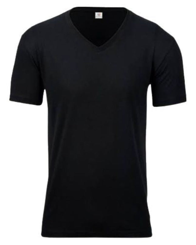 1003-ADULTS-V-NECK-TEE -BLACK - AF APPARELS(USA)