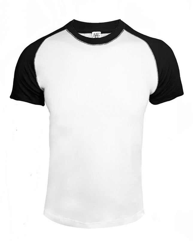 1100 -Adult Baseball Tee - Black/White Color - AF APPARELS(USA)