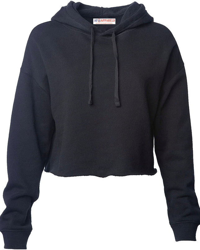 1122 - Crop Hoodie - Black Color - AF APPARELS(USA)